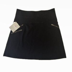 NWT Athleta Black Ponte Moto Skirt Size 6